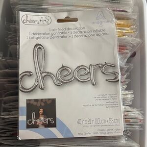 Silver 'Cheers' Air-Filled Decoration